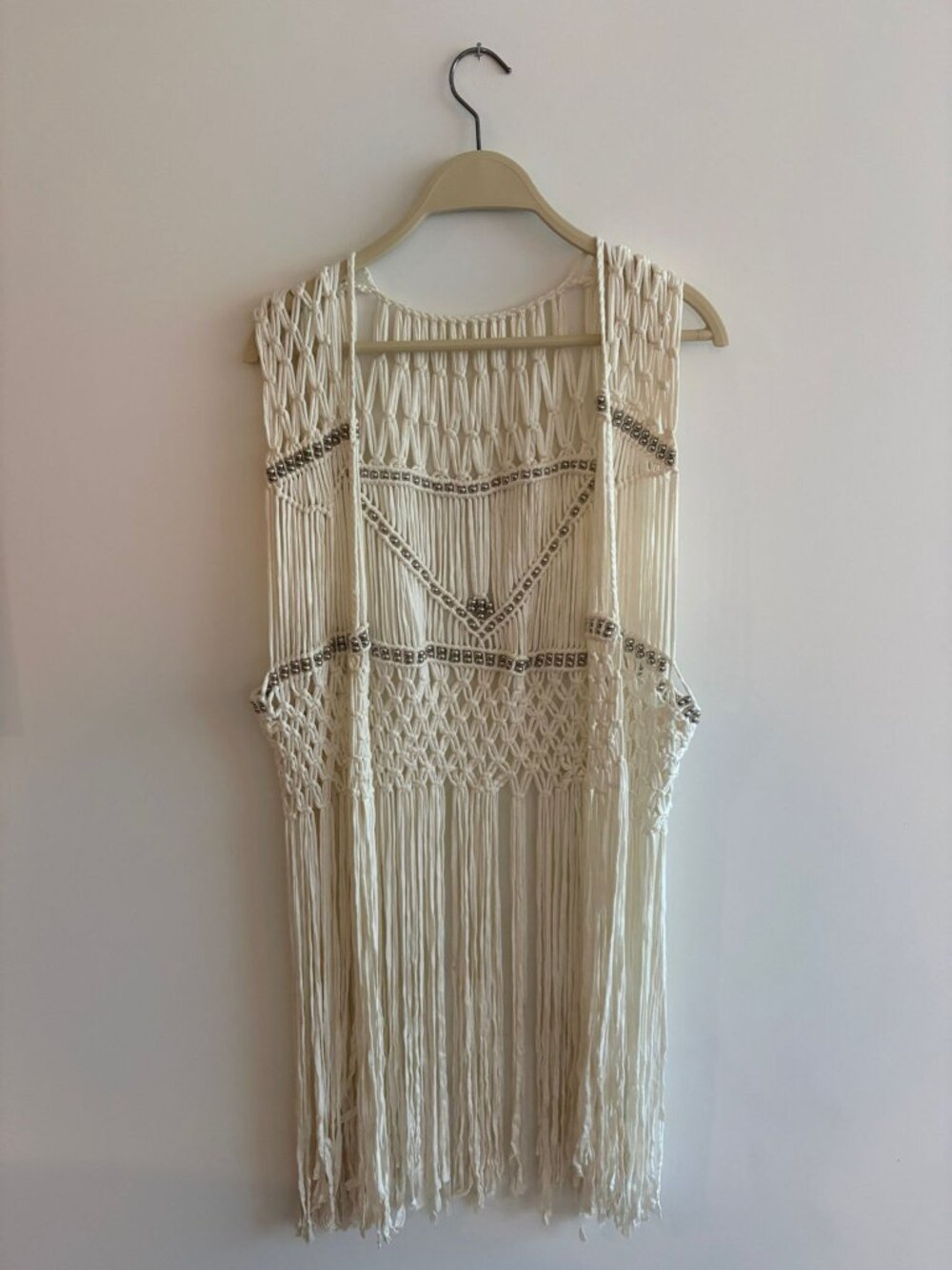 One-of-a-Kind Handmade Ibiza Macramé Fringe Vest | Boho Festival Cover Up